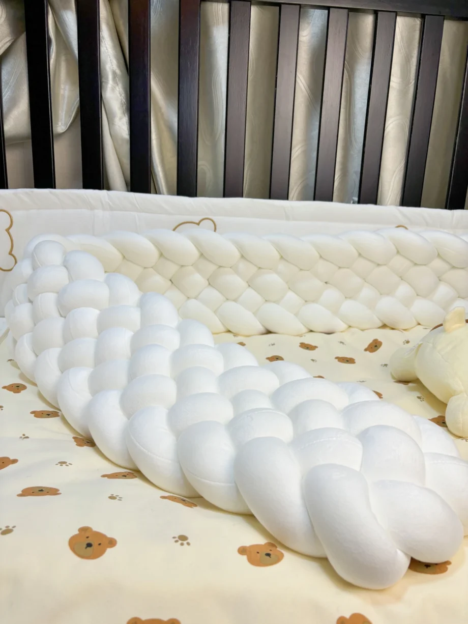 2M Six Strands Bed Circumference Braided Twist Anti-collision Newborn Bumper Infant Knot Crib Cushion Bumper For Infant
