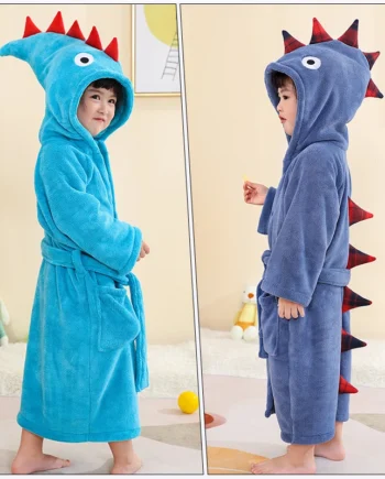 Children Bathrobe Kids Bath Robe Baby Shower Robe Infant Wearable Hooded Bath Towel Bathroom Boy Girl Pajamas Toddler Loungewear