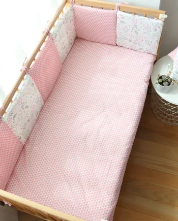 Baby Crib Bumper For Newborns Nordic Thick Soft Bed Protector Detachable Kids Cot Cushion For Children Room Decoration 6 Pcs Set