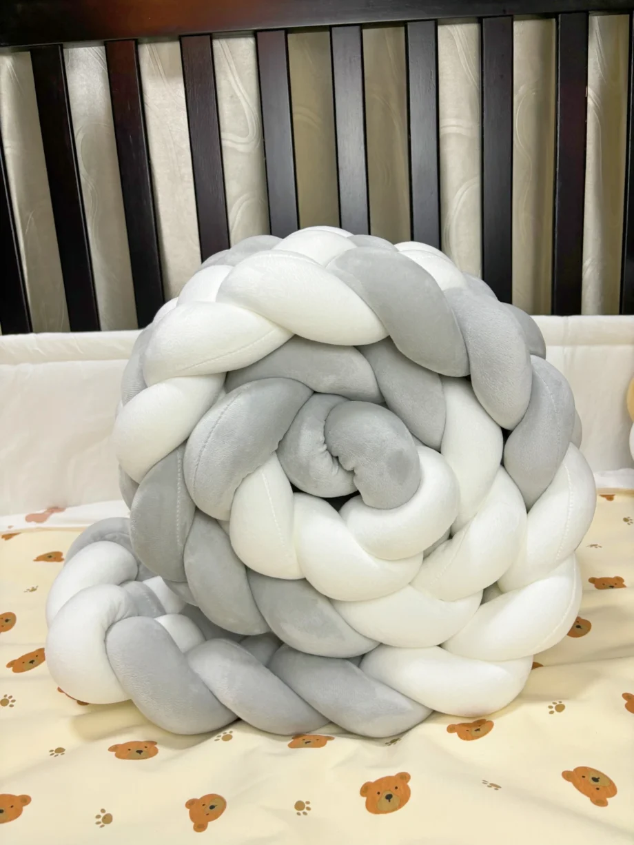 2M Six Strands Bed Circumference Braided Twist Anti-collision Newborn Bumper Infant Knot Crib Cushion Bumper For Infant