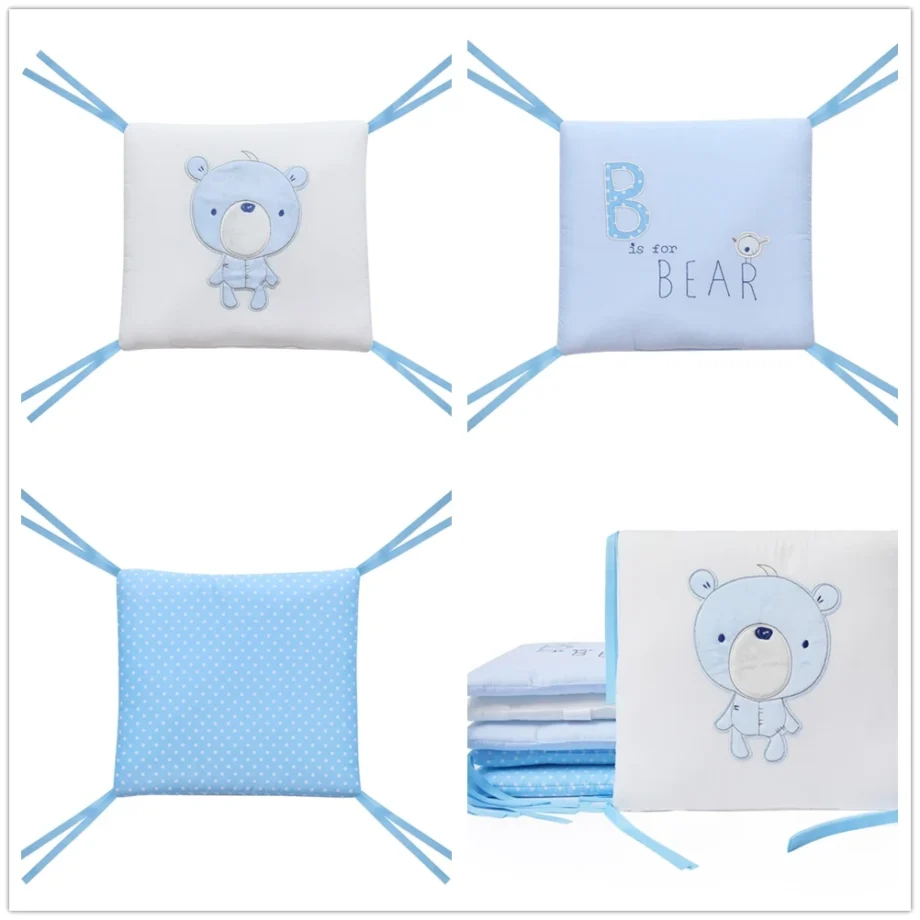 6Pcs Children's Cot Bumper Baby Head Protector Safety Rail Infant Anti-collision Bumper Cot Bumper Protector Back Cushion