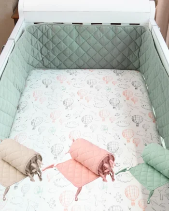 Cotton Crib Bumper for Protection Wrap Baby Anti-bite Solid Color Bed Fence Guardrail Newborn Care Baby Safety Bedding Product