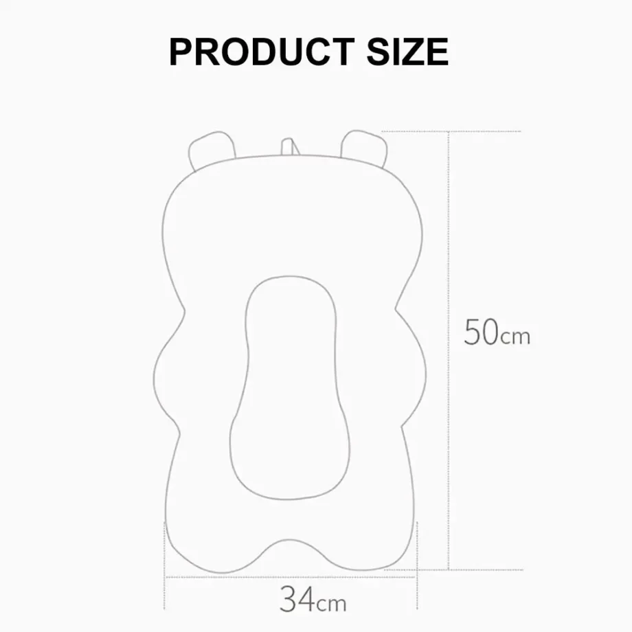 Baby Bath Tub Pad Non-Slip Bathtub Seat Comfortable Newborn Safety Infant Bath Support Shower Cushion Adjustable Soft Pillow