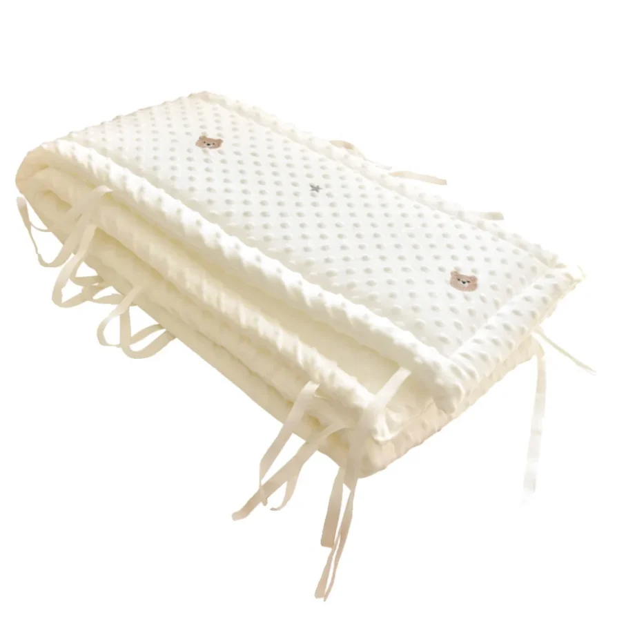 Baby Crib Fence Cotton Bed Protection Railing Thicken Bumper Crib Around Protector Baby Room Decor Solid Color