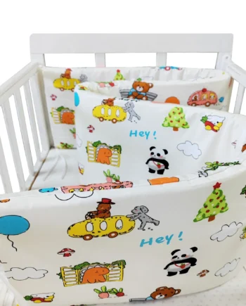 Nordic Stars Baby Bed Thicken Bumpers Zipper Design One-piece Crib Around Cushion Cot Protector Pillows 200*30 CM