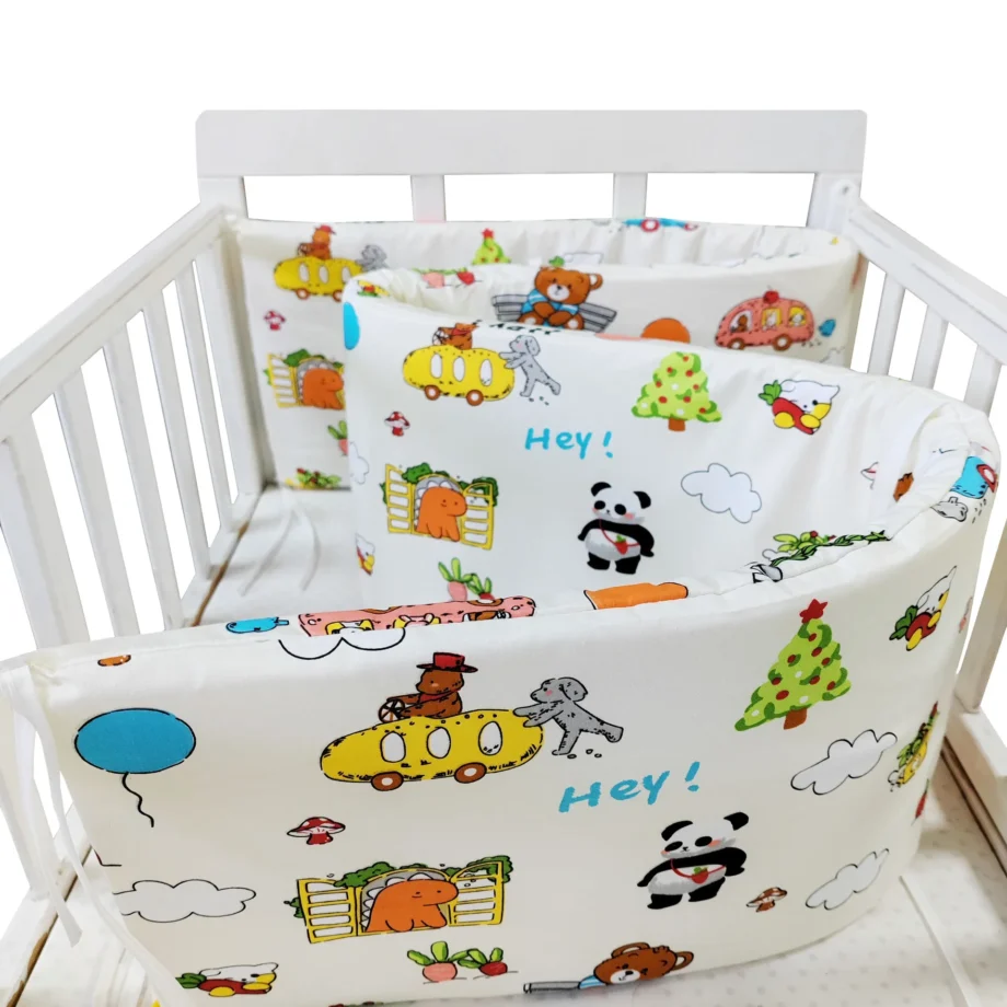 Nordic Stars Baby Bed Thicken Bumpers Zipper Design One-piece Crib Around Cushion Cot Protector Pillows 200*30 CM