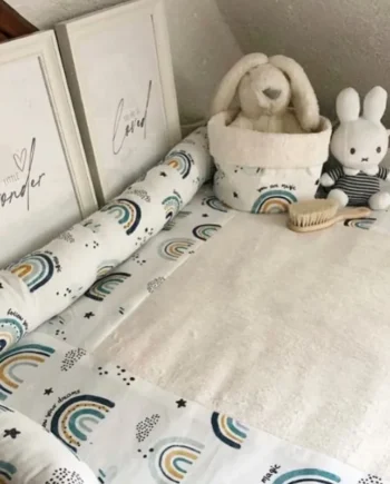 Removable and Washable INS Baby Bumper Cute Rainbow Pure Cotton Baby Crib Collision Room Decoration Children's Bed Guardrail Pad