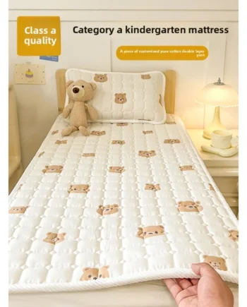 Double layer yarn mattress baby mattress cotton pure cotton splicing bed soft cushion children sleeping baby