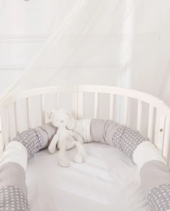 Baby Crib Bumper Bed Safe Long Cotton Patchwork Pillow Anti-collishion Cot Infant Cushion Nodic Sleep Protect Newborn Room Decor