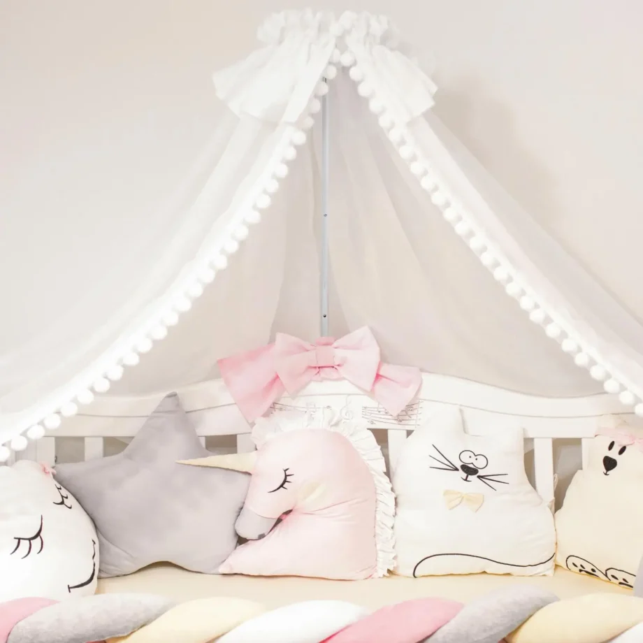 1 set Mosquito Net Stand Crib Canopy Holder Metal Bracket Fit For Crib Cradles Strong Load Bearing Steel Material Safe Baby