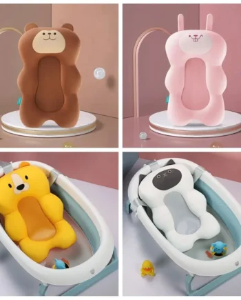 Baby Bath Tub Pad Non-Slip Bathtub Seat Comfortable Newborn Safety Infant Bath Support Shower Cushion Adjustable Soft Pillow