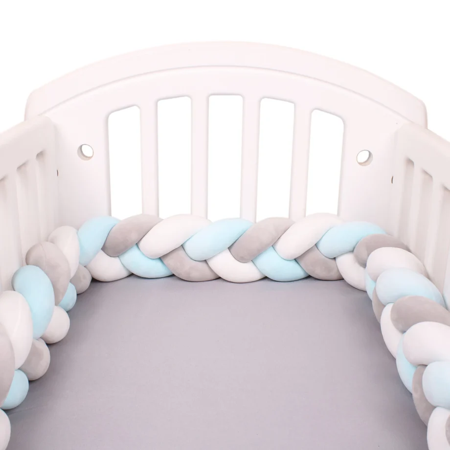 Braided Baby Bed Bumper Infant Cradle Pillow Cushion Braid Knot Bumper Crib Bumper Protector Room Decor Tresse Tour De Lit Bebe