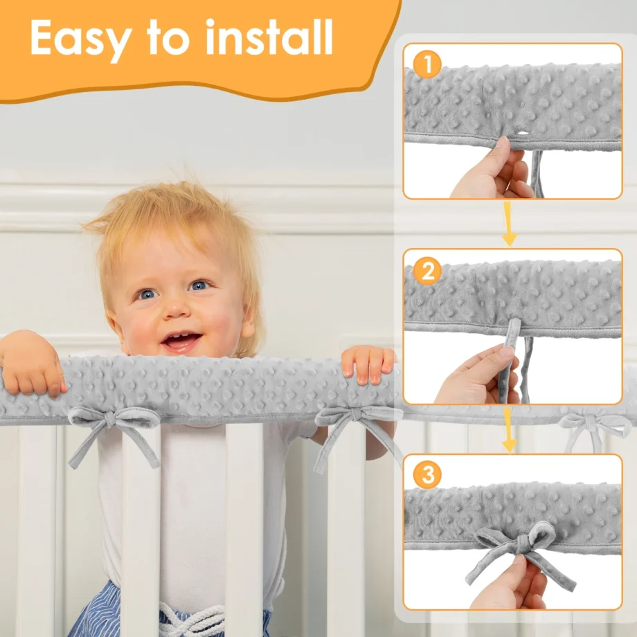 Crib Bumper Cotton Crib Protection Wrap Edge Baby Anti-bite Soft Corner Guard Strip Baby Care Safety Products Crib Bumper Fence