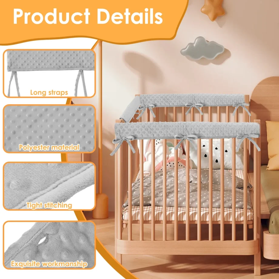 Crib Bumper Cotton Crib Protection Wrap Edge Baby Anti-bite Soft Corner Guard Strip Baby Care Safety Products Crib Bumper Fence
